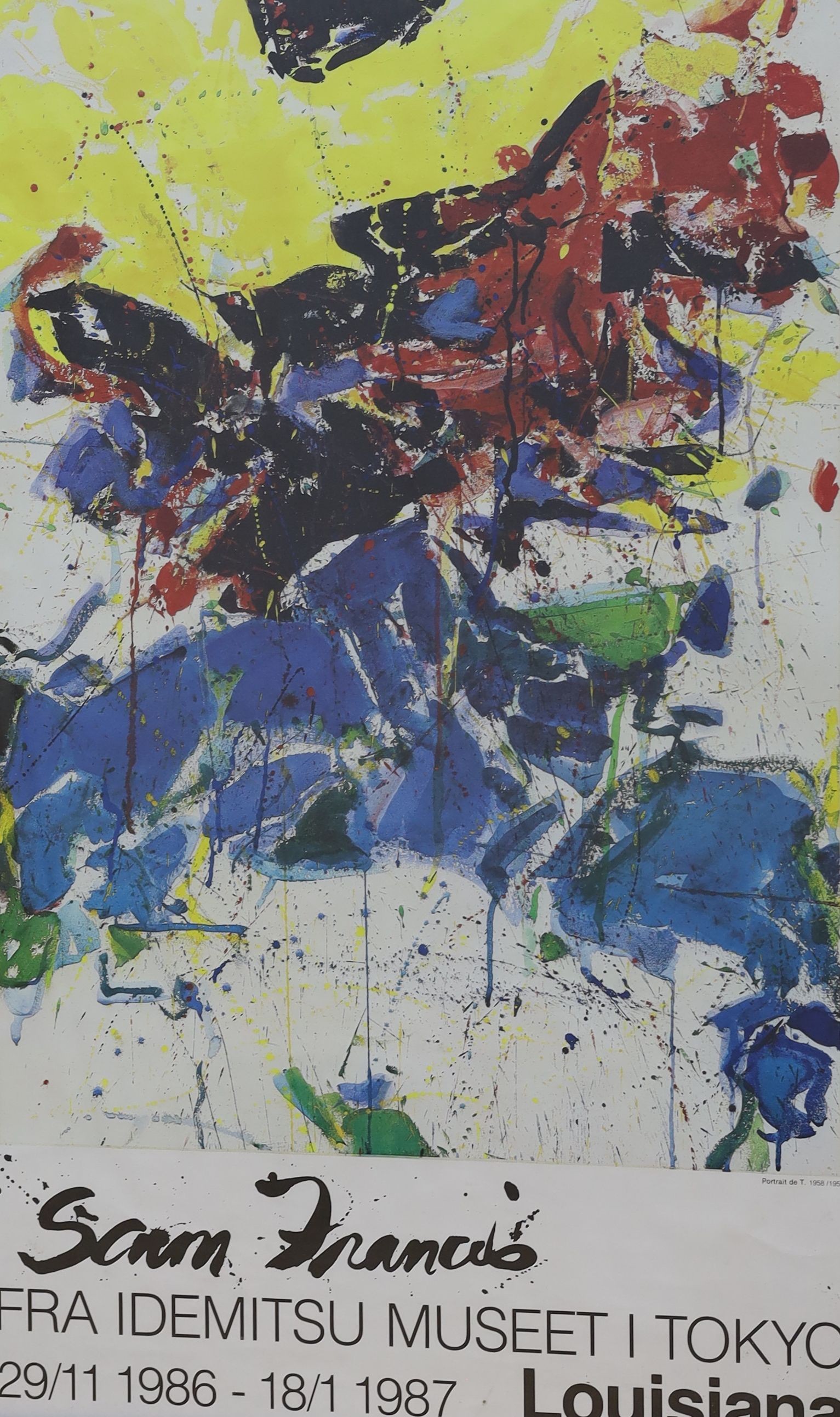 After Sam Francis, colour poster, Louisiana 1987 Exhibition, 99 x 61cm